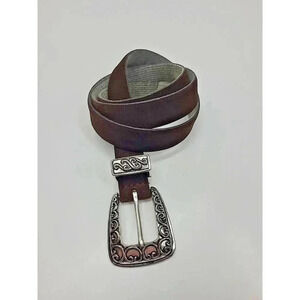 Vintage Brown Suede Leather Belt Women's M Y2K 90's Vibe